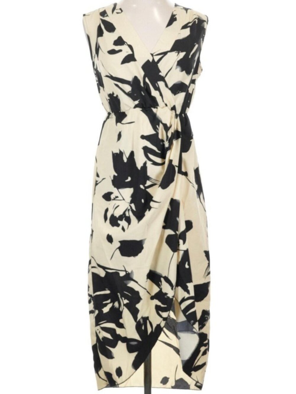 white floral wrap dress